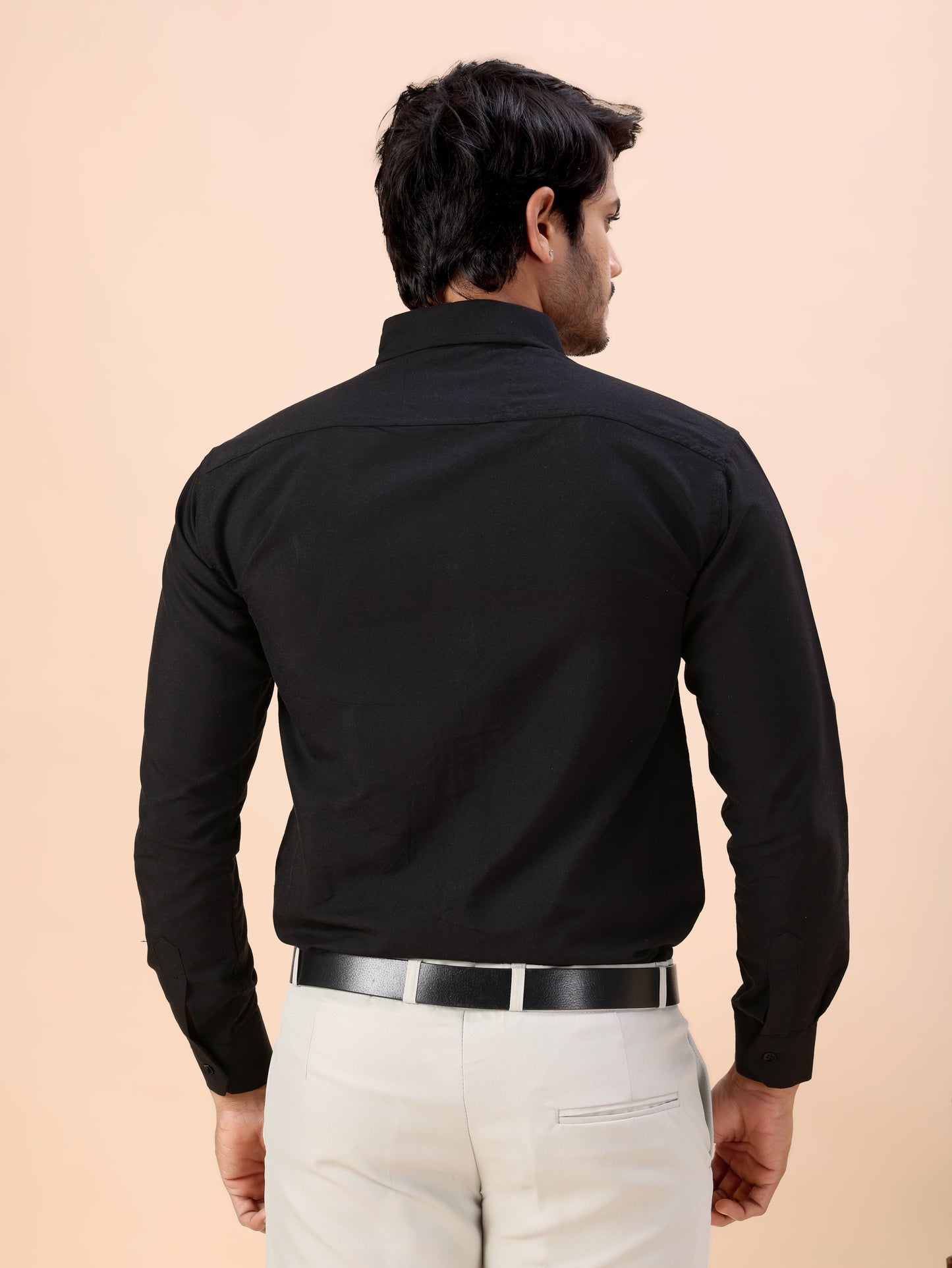 Bird Embroidered Black Men’s Luxury Cotton Shirt